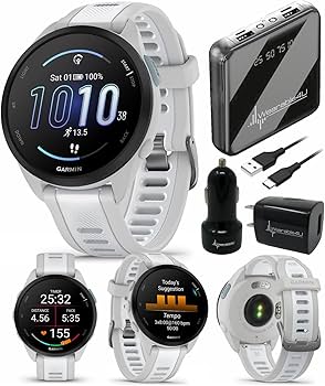 GARMIN FORERUNNER 165 MUSIC ホワイト Forerunner 165 Music - GPS Marathon Smartwatch For Runner (Grey